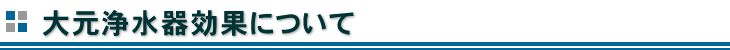大元浄水器効果について