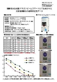 ドラゴンビームスマート 塩素濃度 経時安定性データ